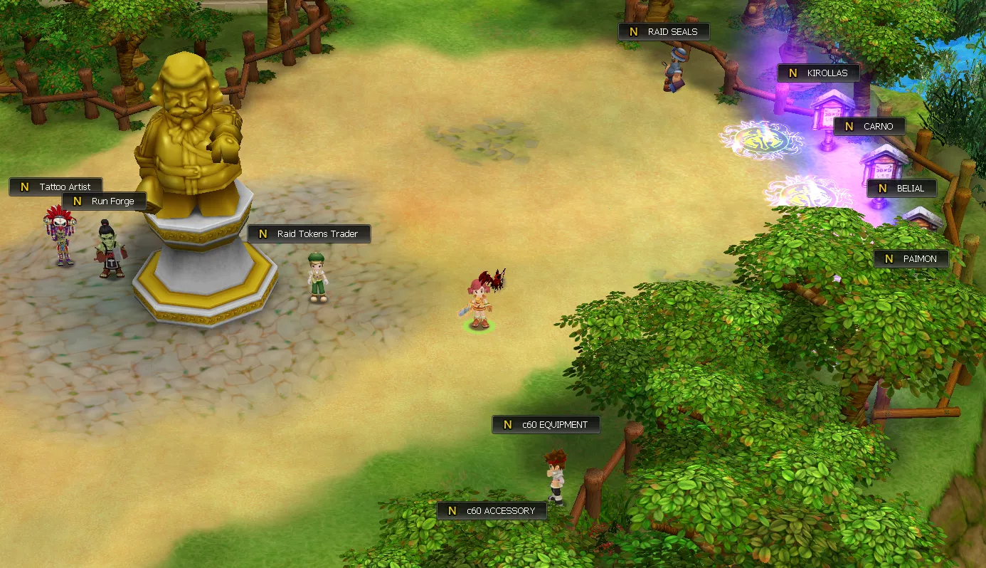 Raid area with portals and related NPCs